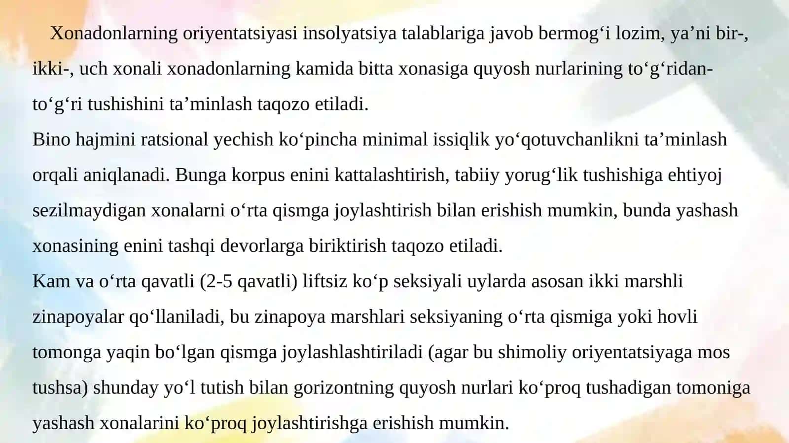 Seksiyalardagi joylar 4