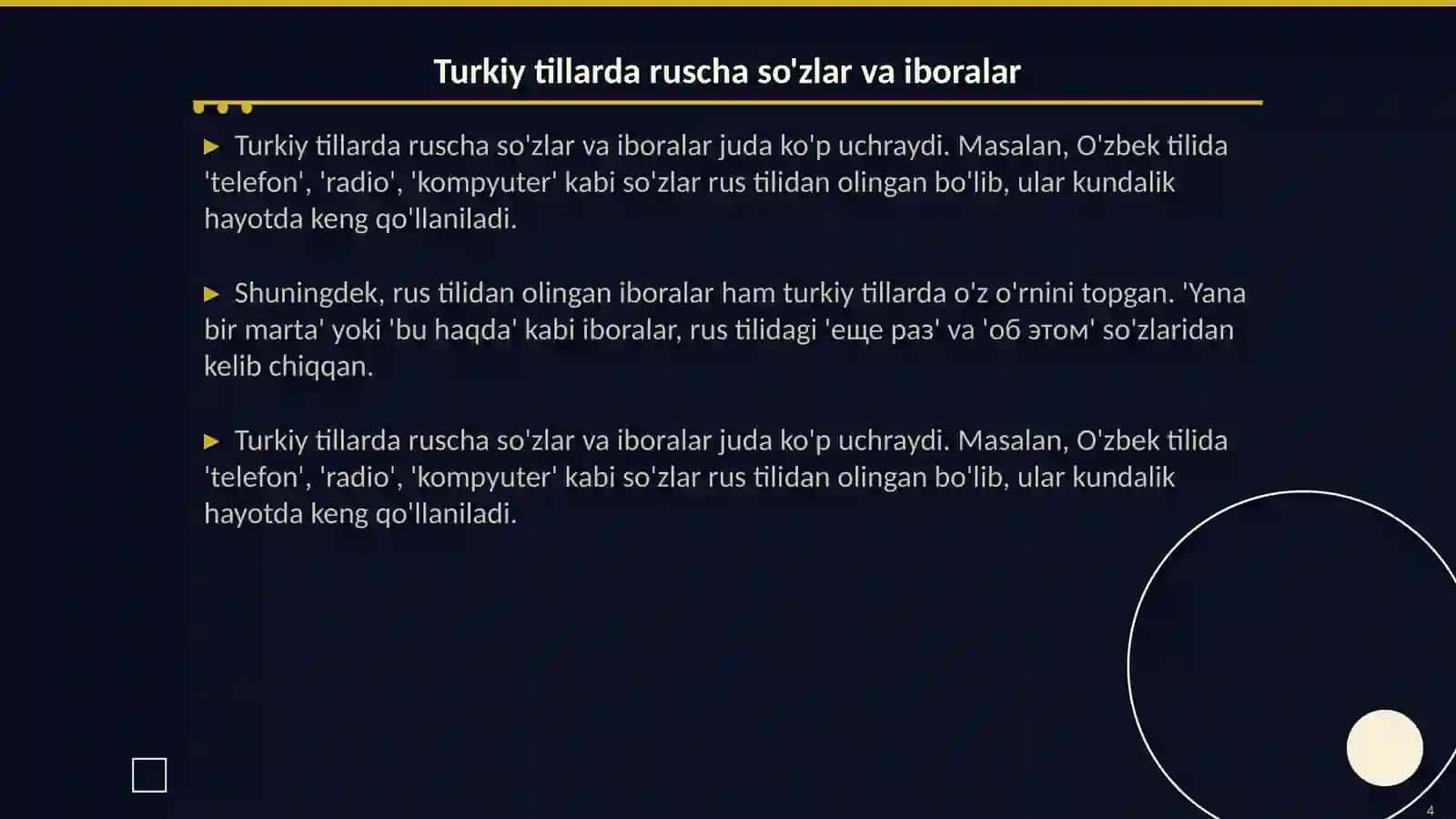 Turkiy tillarga rus tilining ta'siri 4