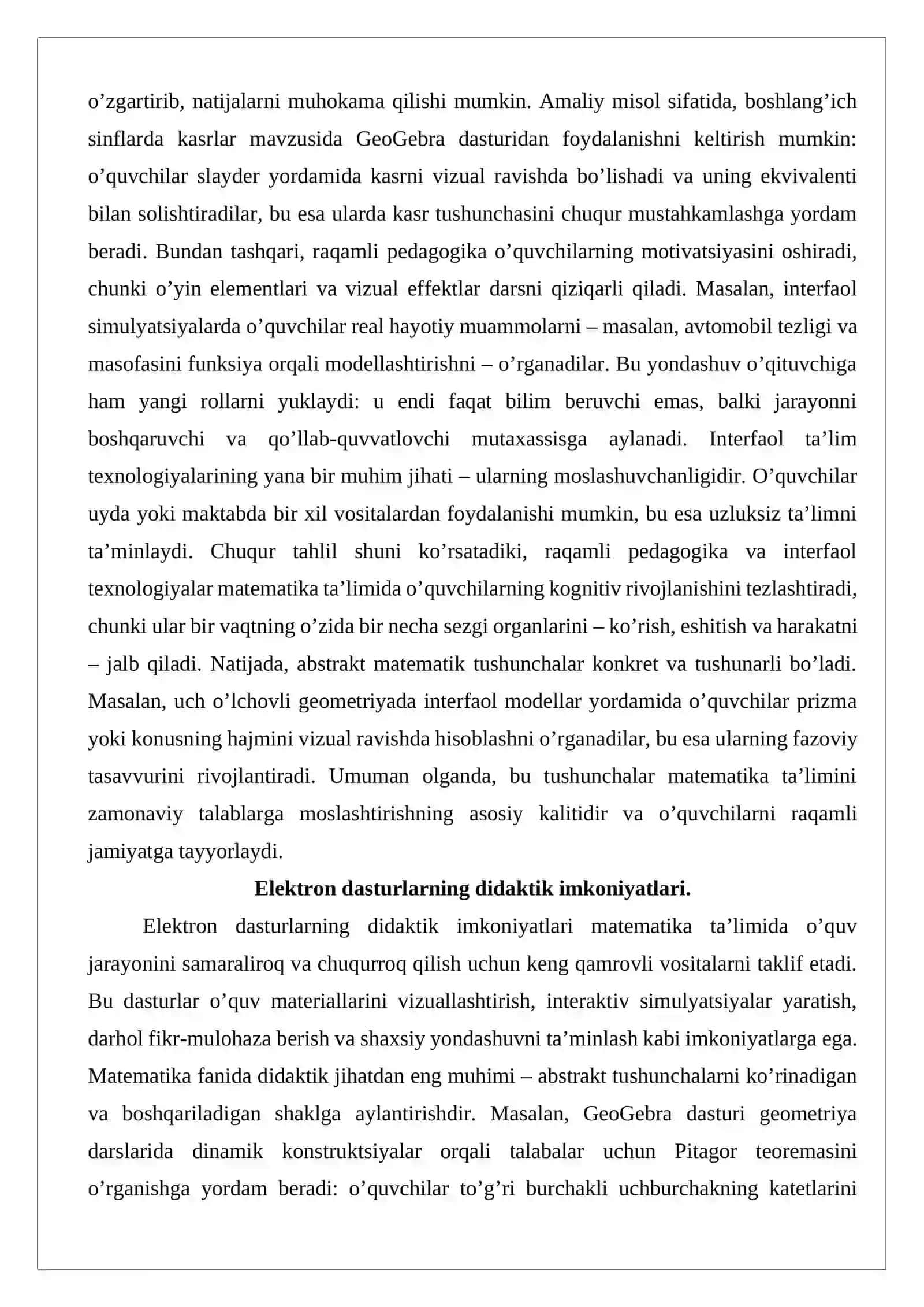 Elektron dasturlar asosida matematika o‘qitishning metodikasi 4