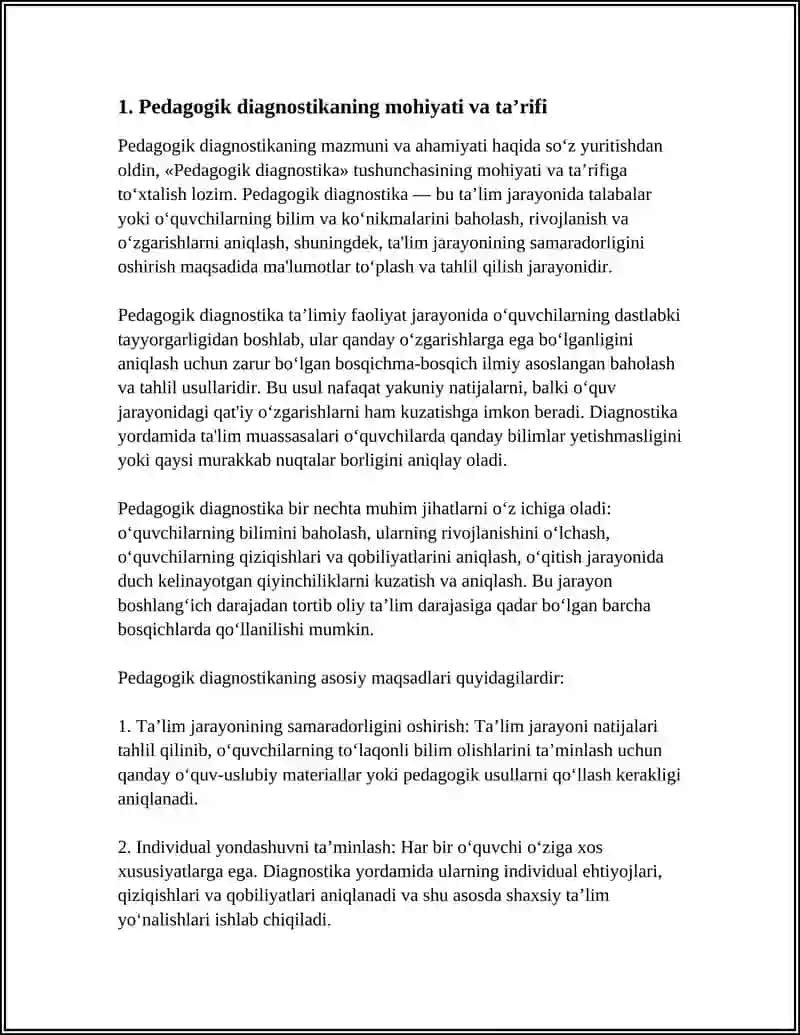PEDAGOGIK DIAGNOSTIKANING MAZMUNI VA AHAMIYATI 4