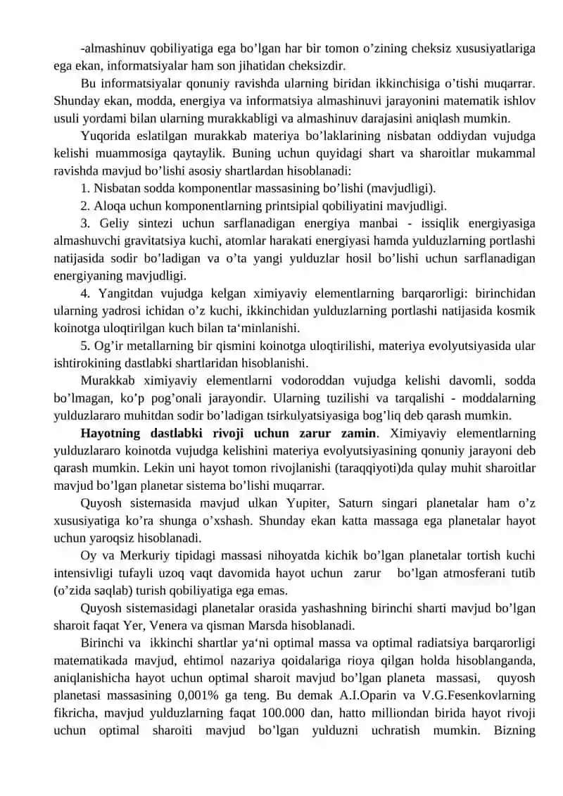 OLAMNING PAYDO BULISHI VA EVOLYUTSIYASI 4