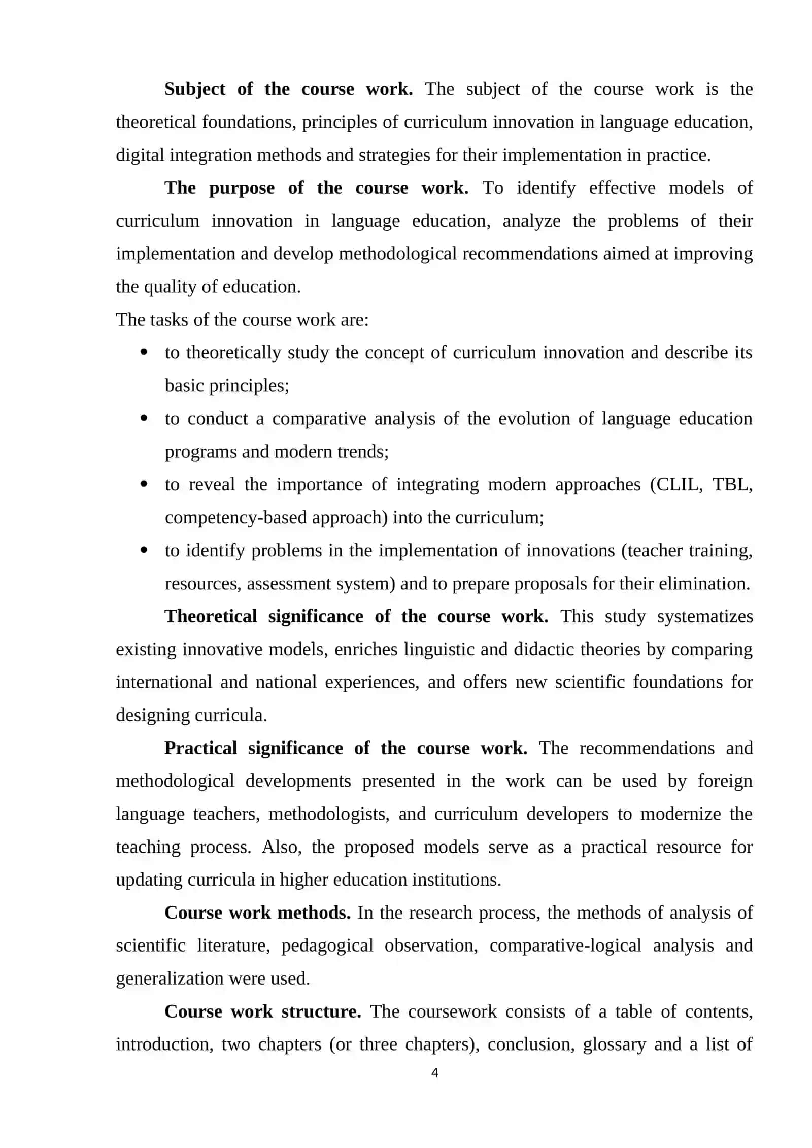 THEORETICAL FOUNDATIONS OF CURRICULUM INNOVATION IN LANGUAGE EDUCATION 4
