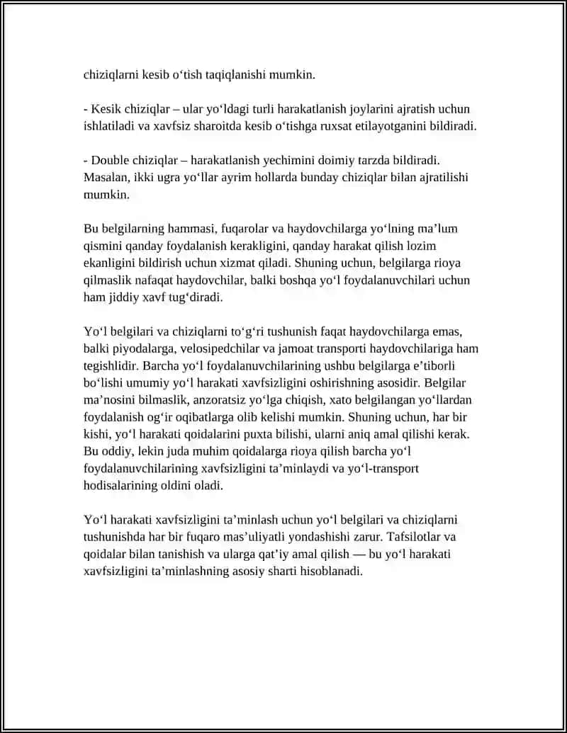 YÕL HARAKATI XAVFSIZLIGI 4