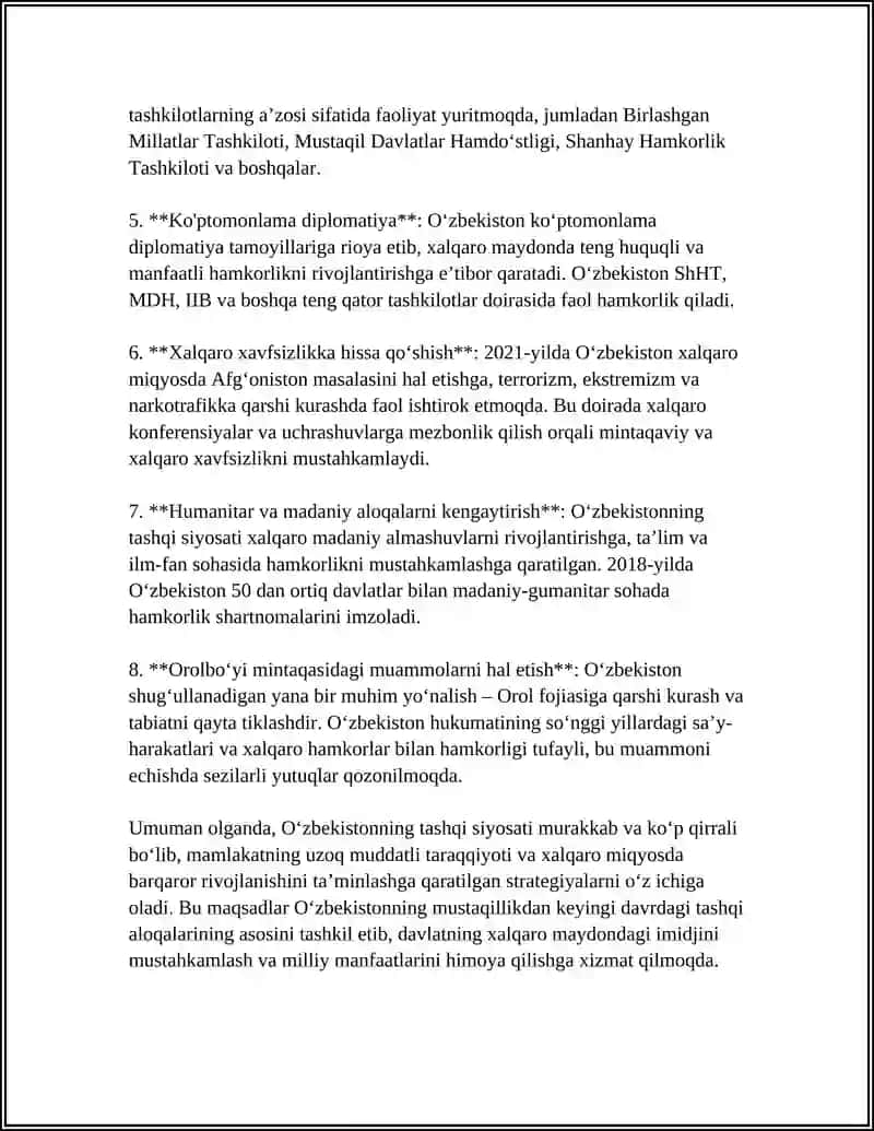 OʻZBEKISTON VA JAHON HAMJAMIYATI 4
