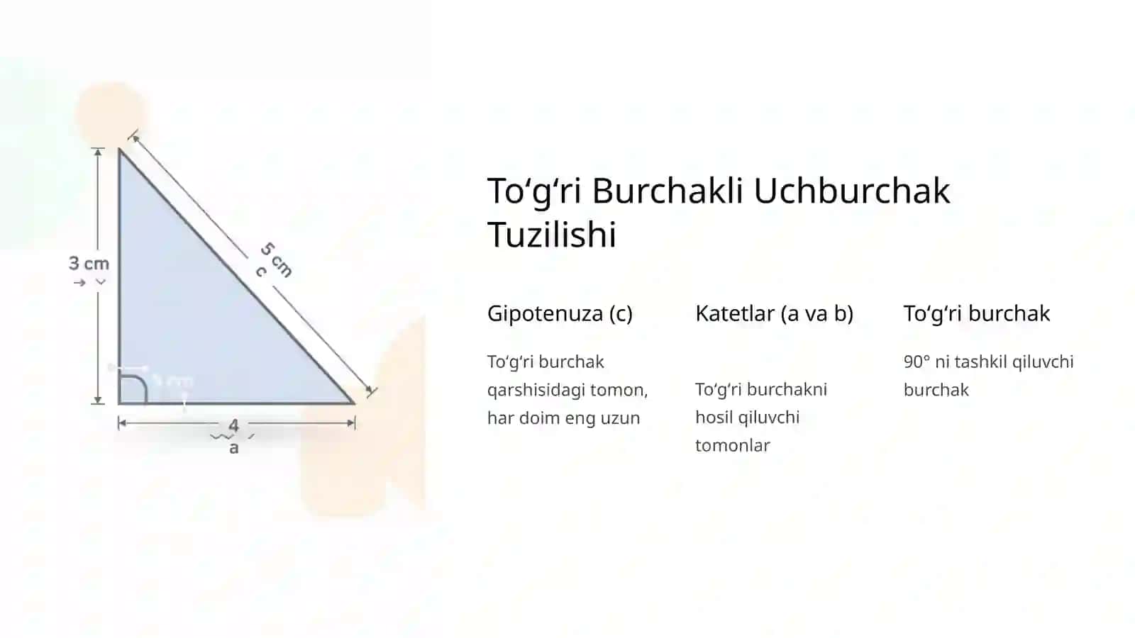 Toʻgʻri burchakli uchburchaklarni yasash 4