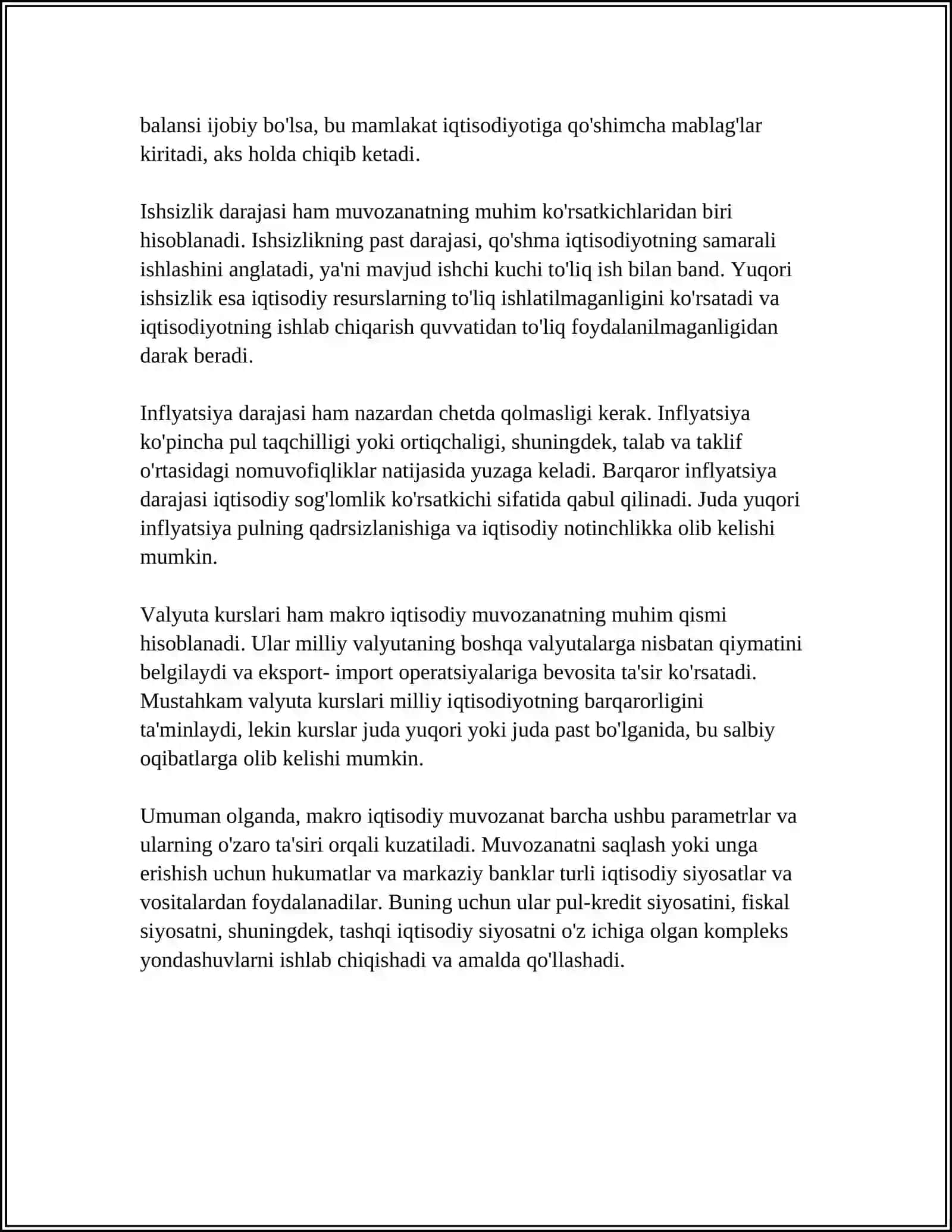 MAKRO IQTISODIY MUVOZANATI UNGA ERISHISH VA MOHIYATI 4