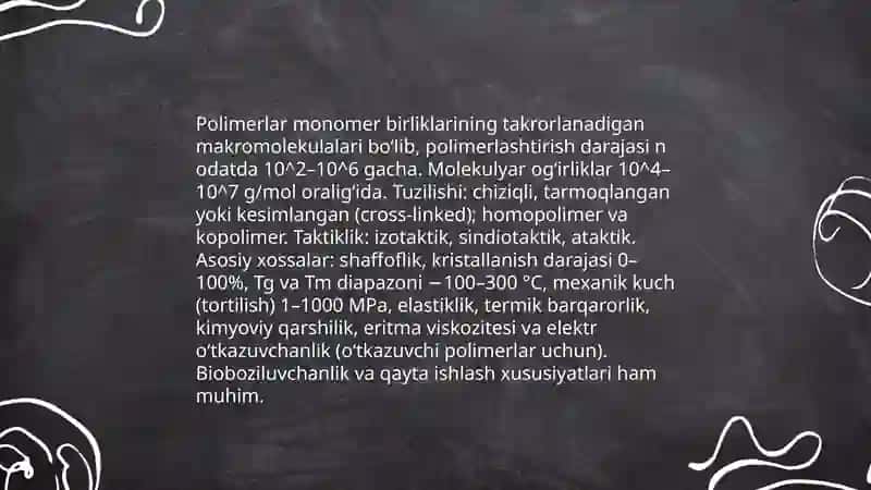 Polimerlar turlari va ularning sinflanishi 4