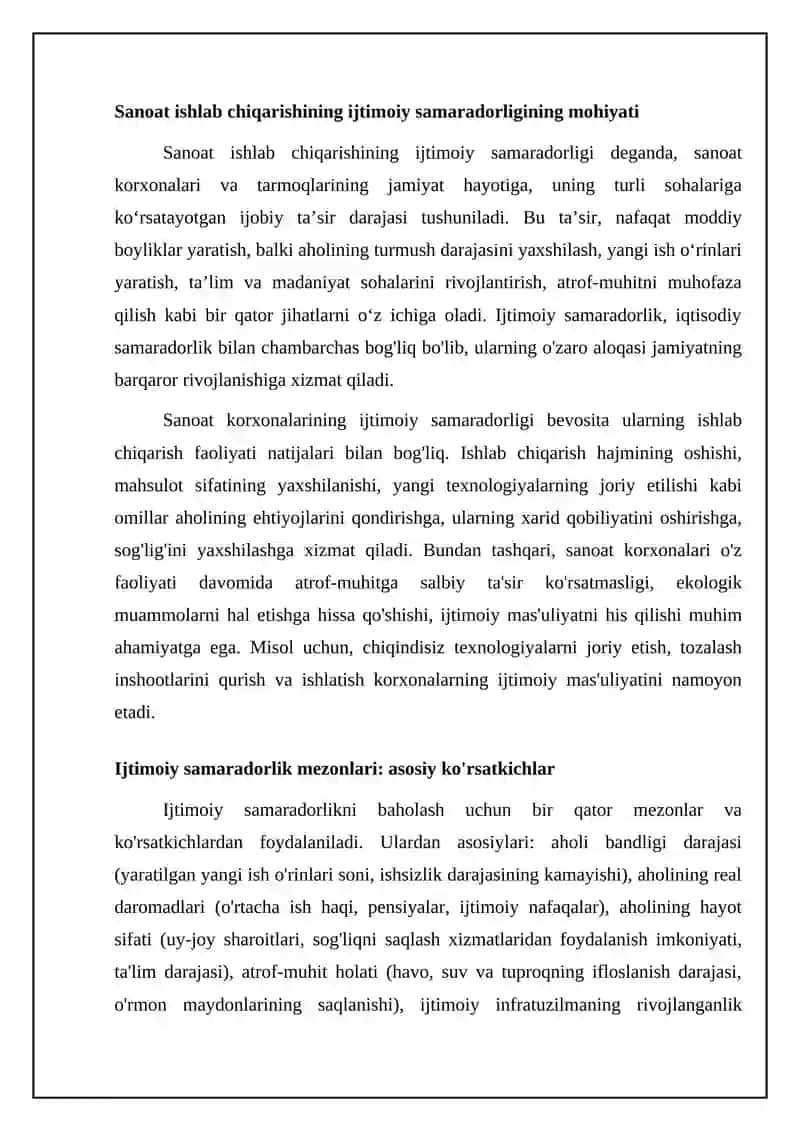 Sanoat ishlab chiqarishning ijtimoiy samaradorligi 4