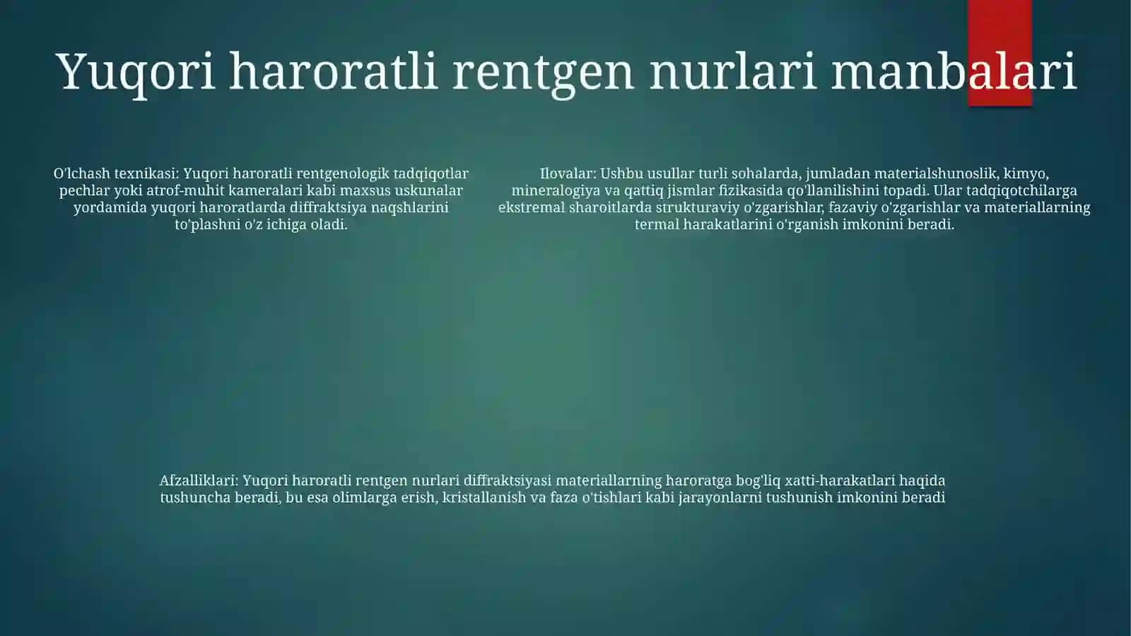 Yuqori Xaroratli Rentgen-StrukturaliTahlil 4