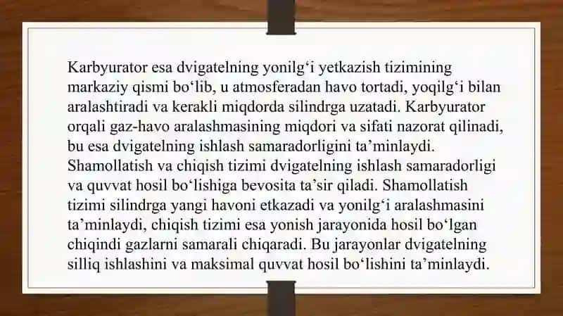 Ikki taktli karbyuratorli dvigatelning tuzilishi, ishlashi 4