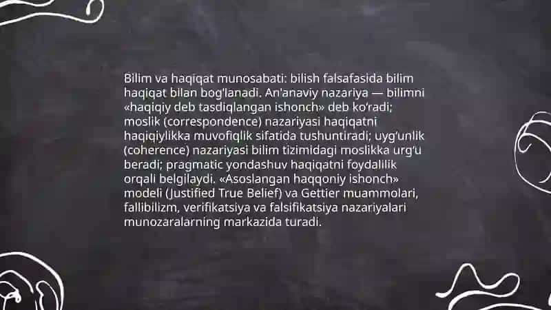 Bilish falsafasi 4