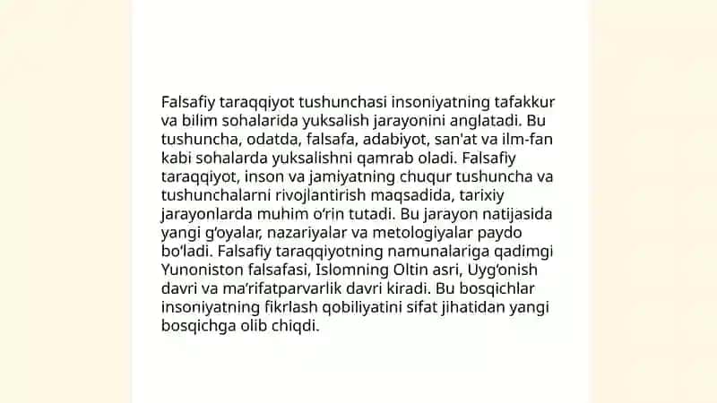 Rivojlanish falsafasi 4