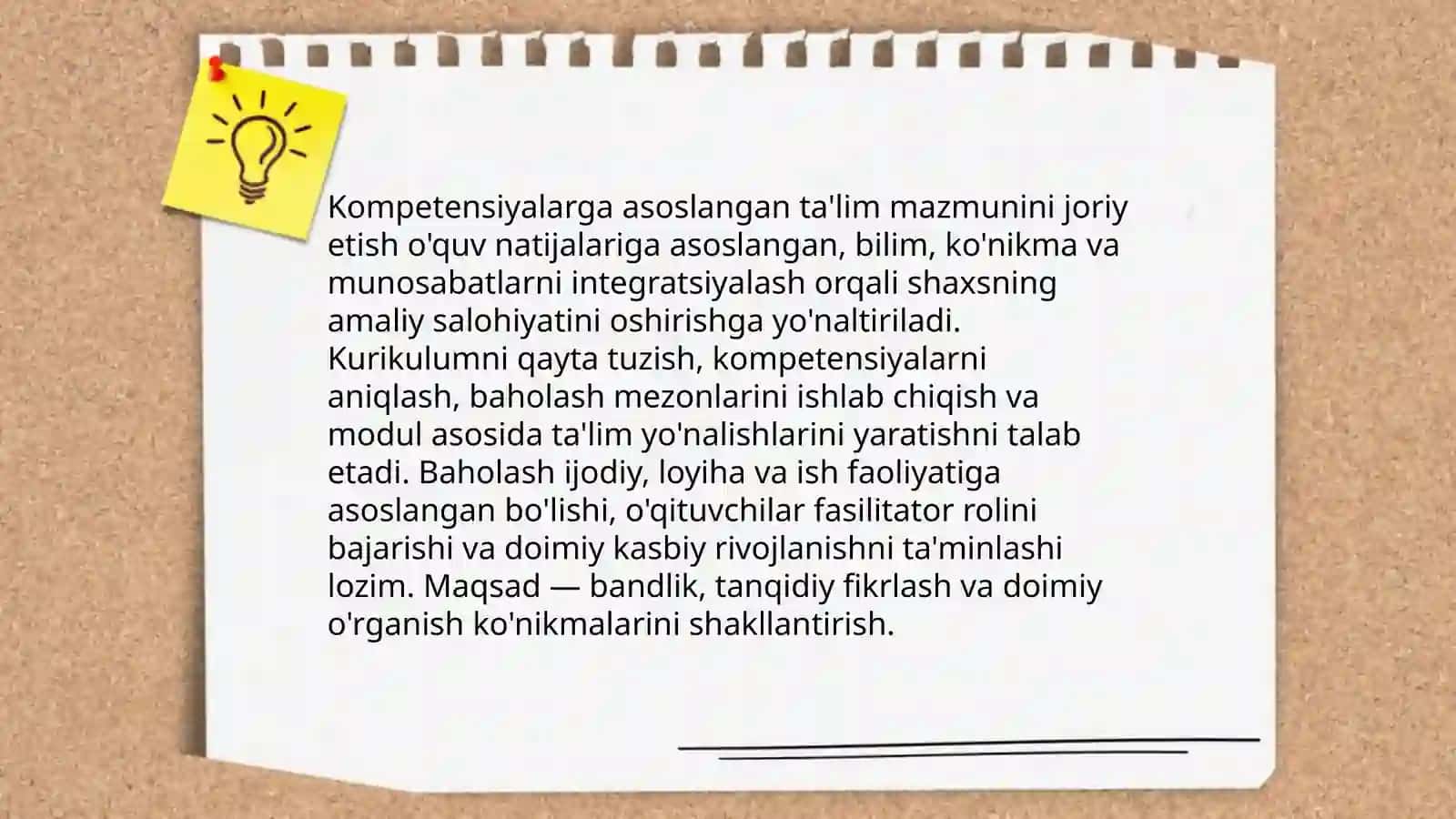 Ta'limni mazmunan yangilash va ta'lim tarbiya jarayonlarini tubdan o'zgartirish 4