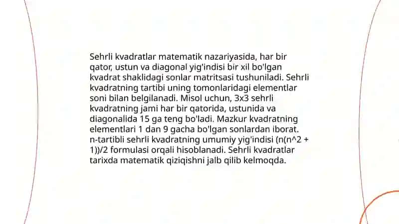 Sehrli kvadratlar tuzish va ularni tadbiqi 4