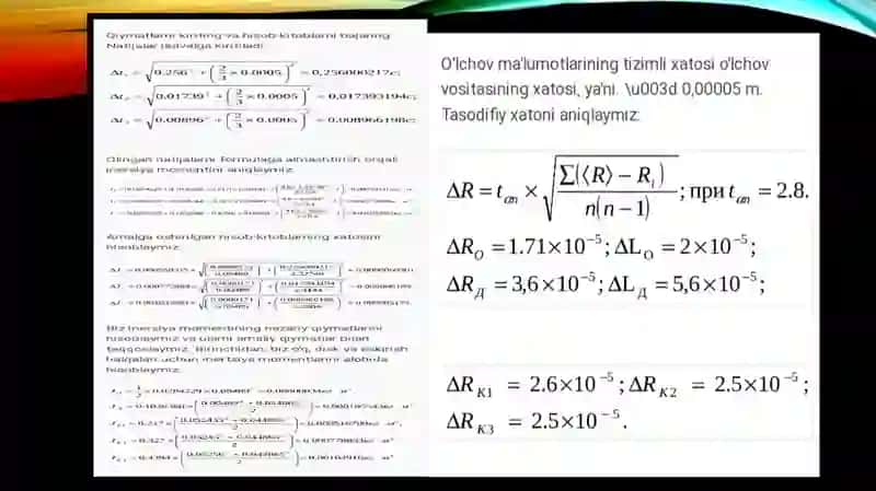 Maksvell mayatnigi yordamida qattiq jismning inersiya momentini aniqlash 4