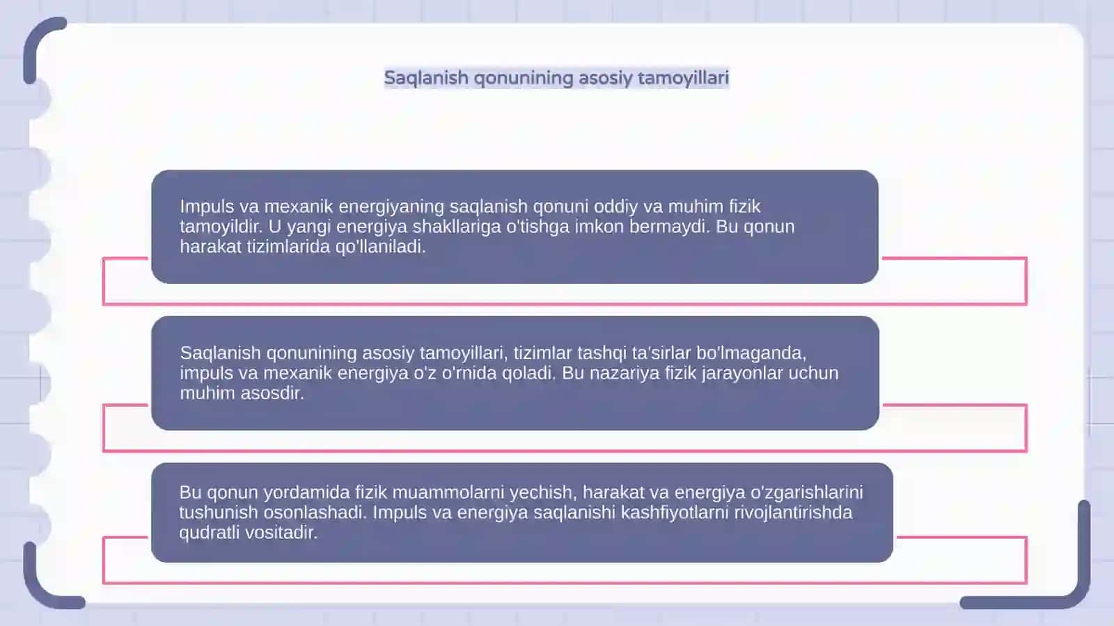 Impuls va Mexanik Energiyaning Saqlanish Qonunlari 4