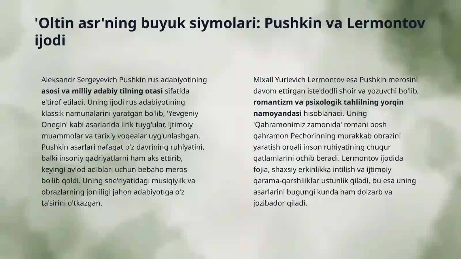 Rus yozuvchilari va shoirlarining hayoti va ijodi 4