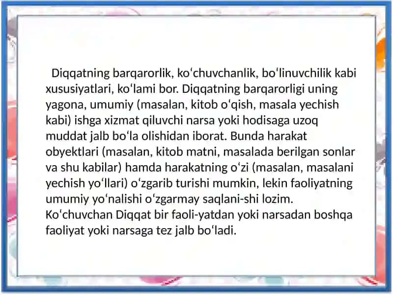 Pisixologiya fanidagi diqqat 4
