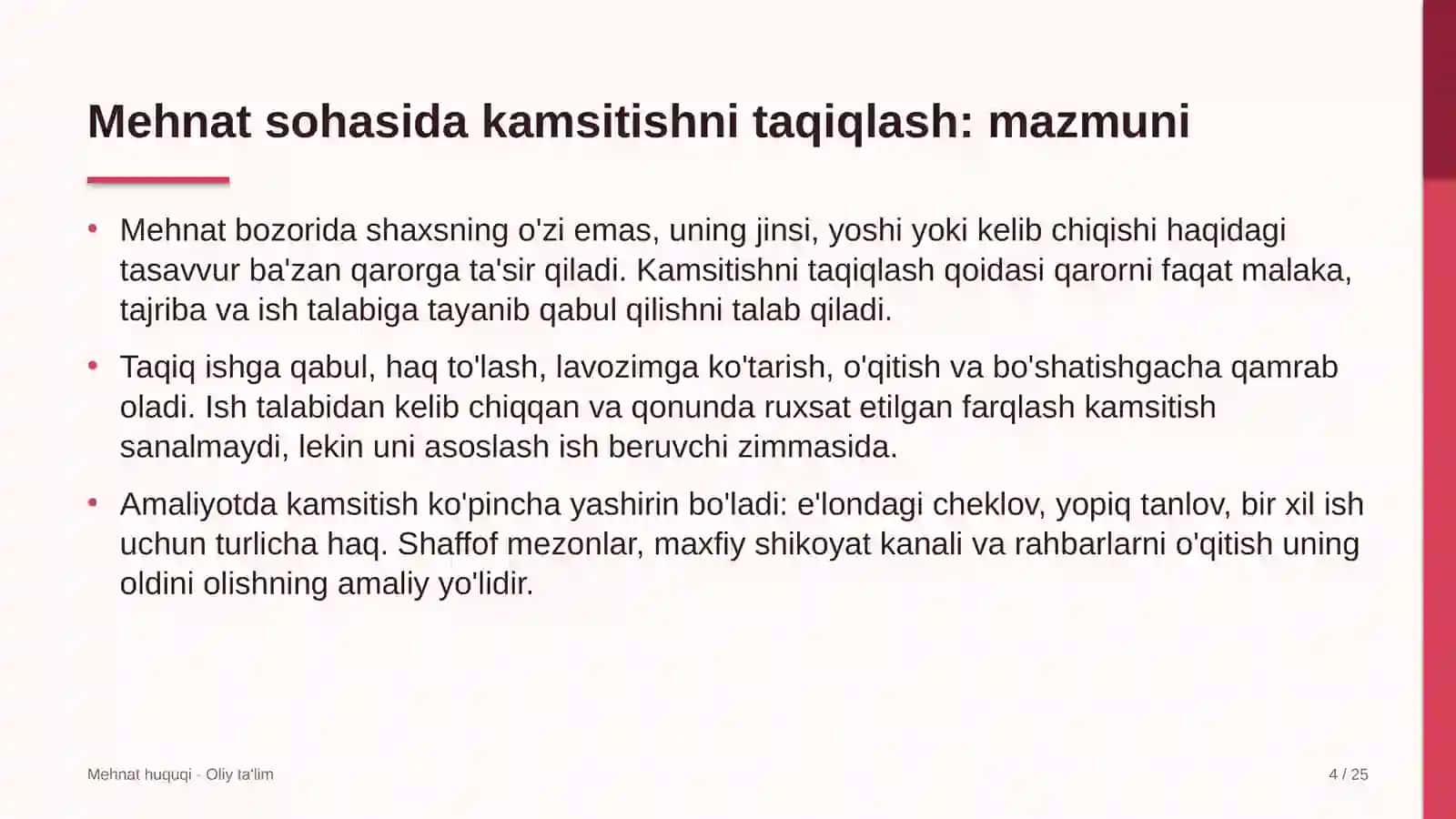 metall konstruksiyalar zavodlarida mehnat sohasida kamsitishni taqiqlash 2847 4
