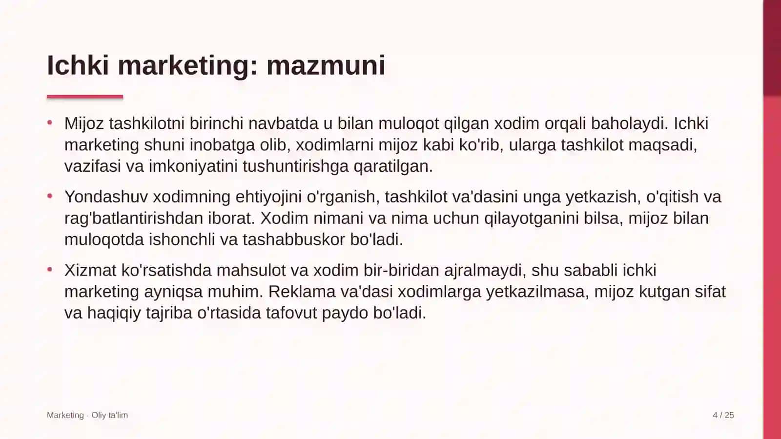 yo'l qurilishida ichki marketing 5525 4