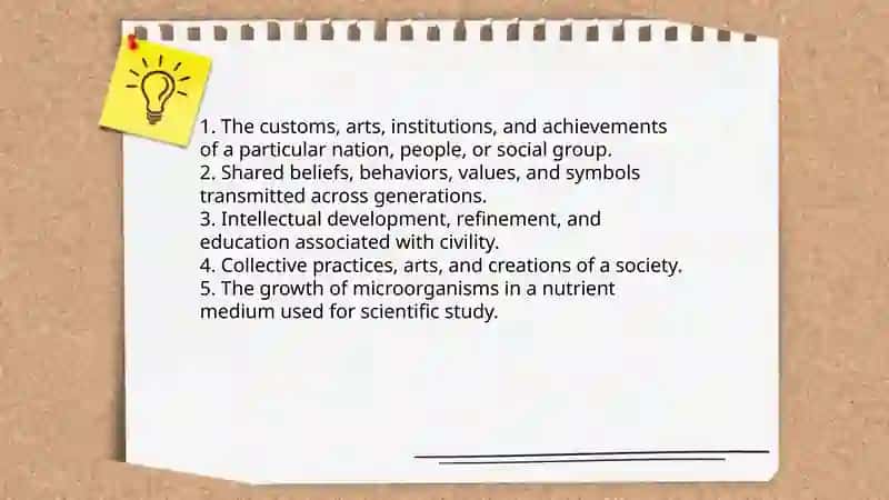 Define the word culture 4