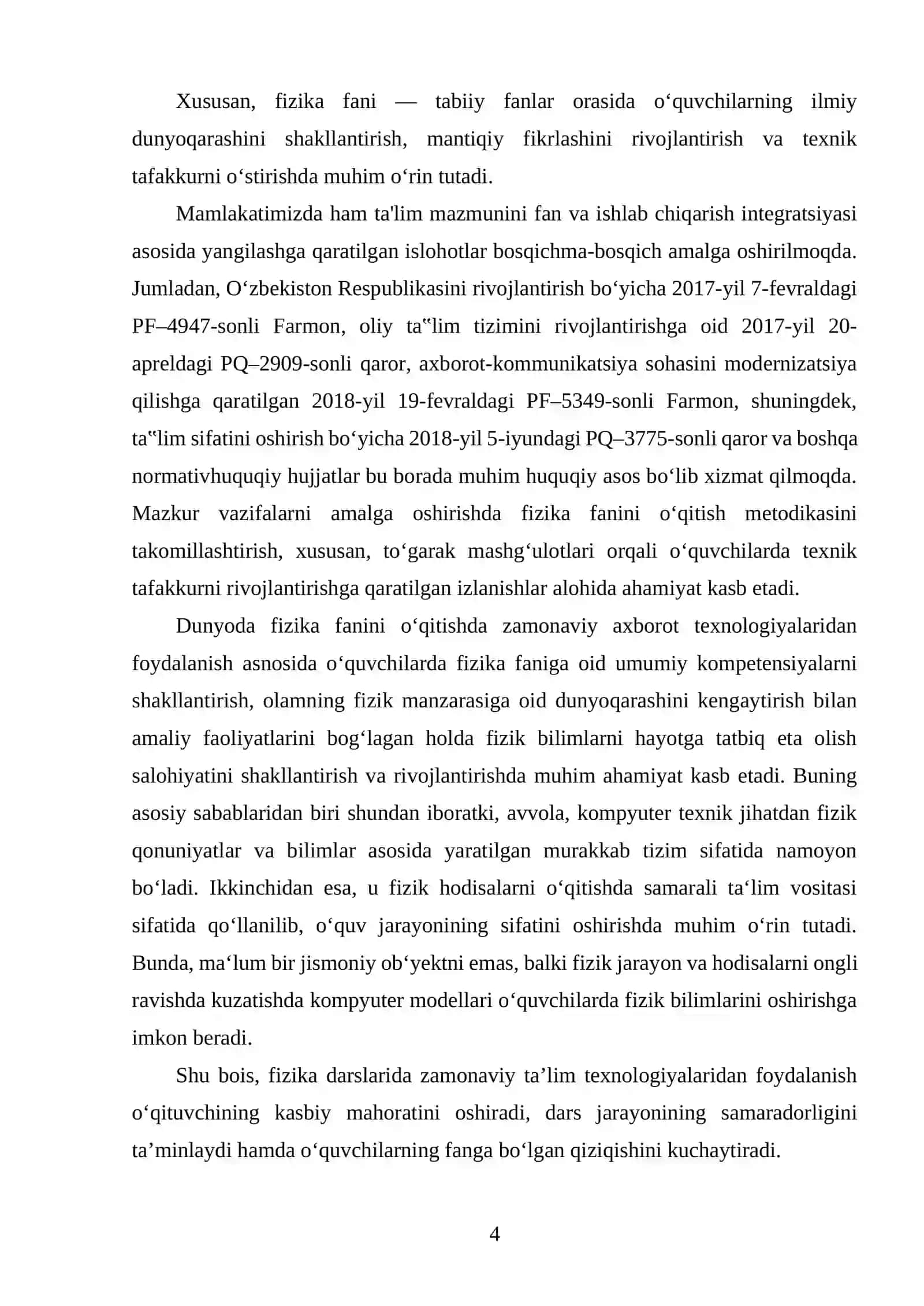 "Fizika va astronomiya o’qitish metodikasi" 4