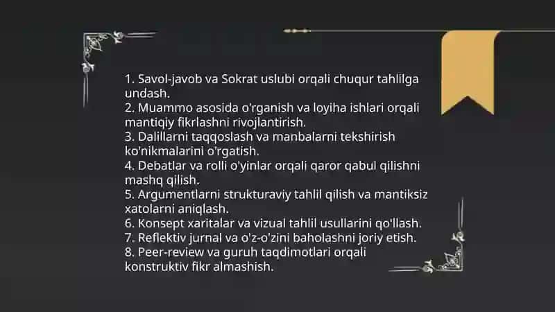 Talqin va tahlil qila olish ko'nikmalarini shakllantirish 4