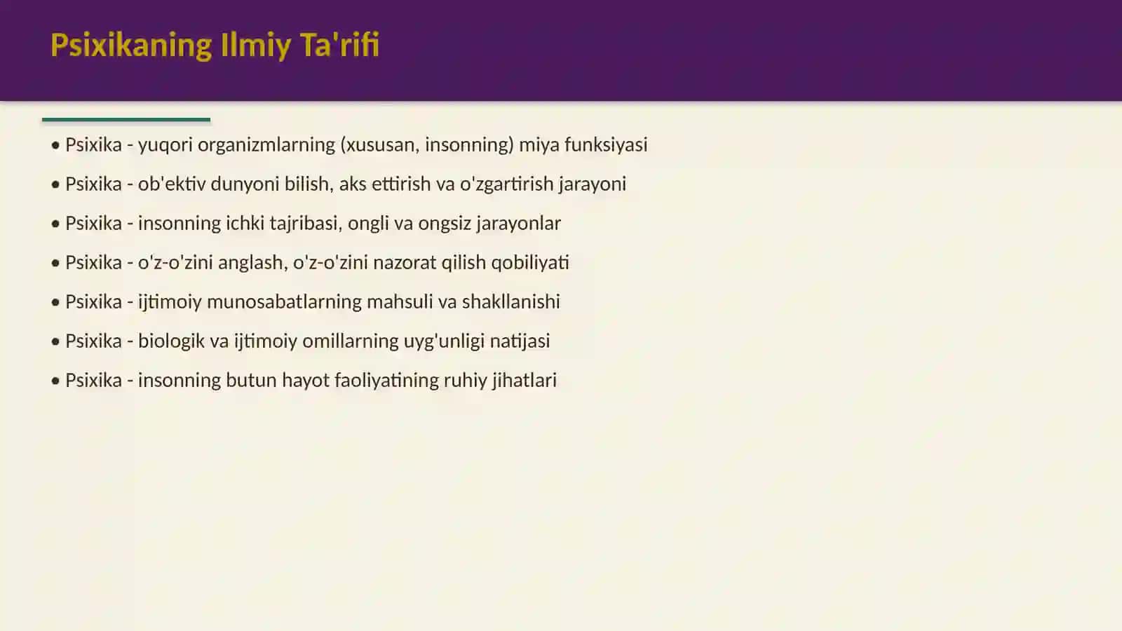 Psixika haqida umumiy tushuncha 4