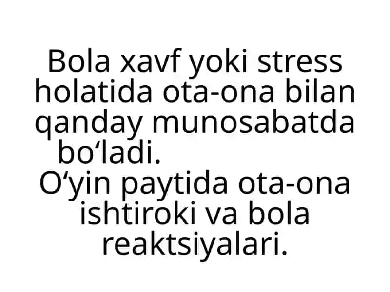 Ota-ona va bola oʻrtasida bogʻliqlik mavjudligini aniqlash, individual reja tuzish. 4