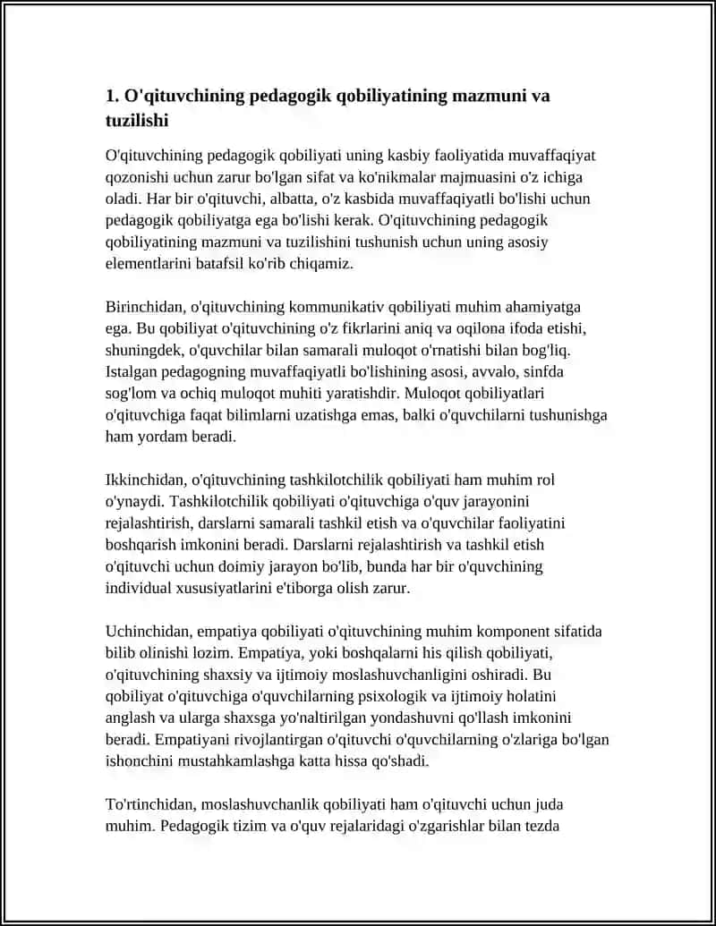 O'QITUVCHINING PEDAGOGIK QOBILIYATI 4