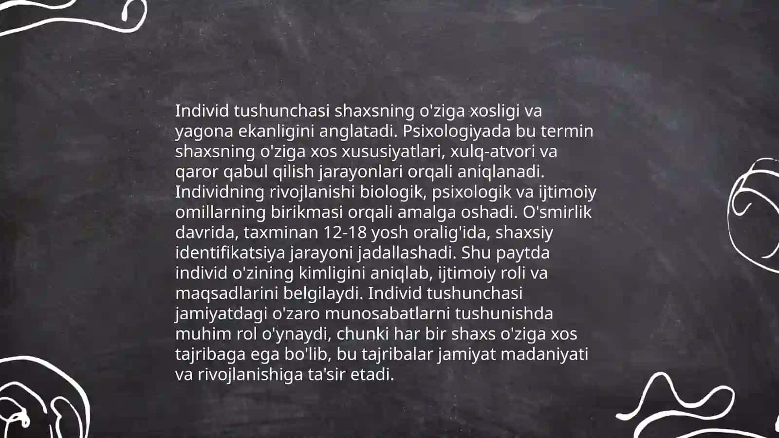 Shaxs va indiviv 4