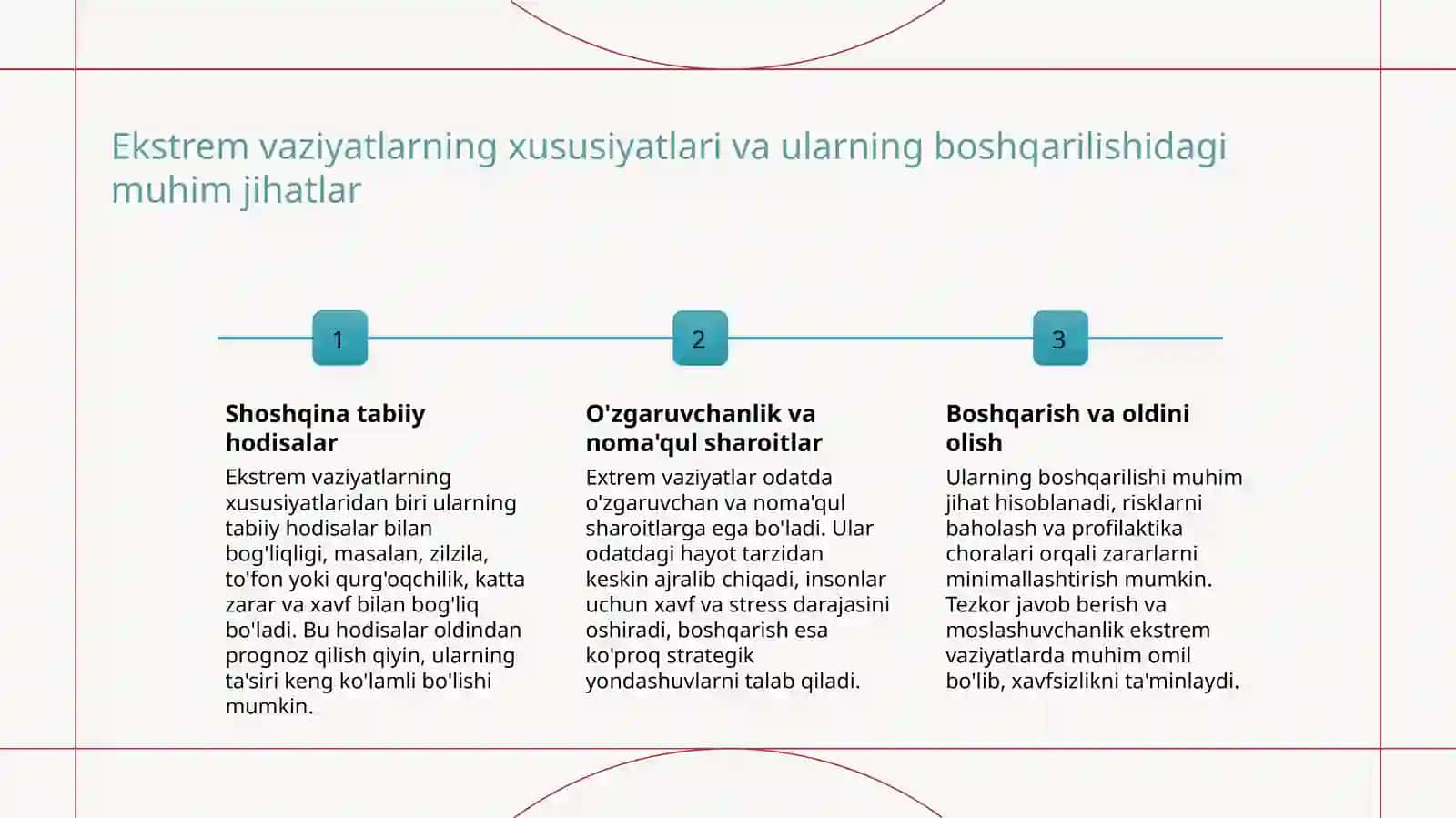 Eksterimal vaziyatlar tushunchasi 4
