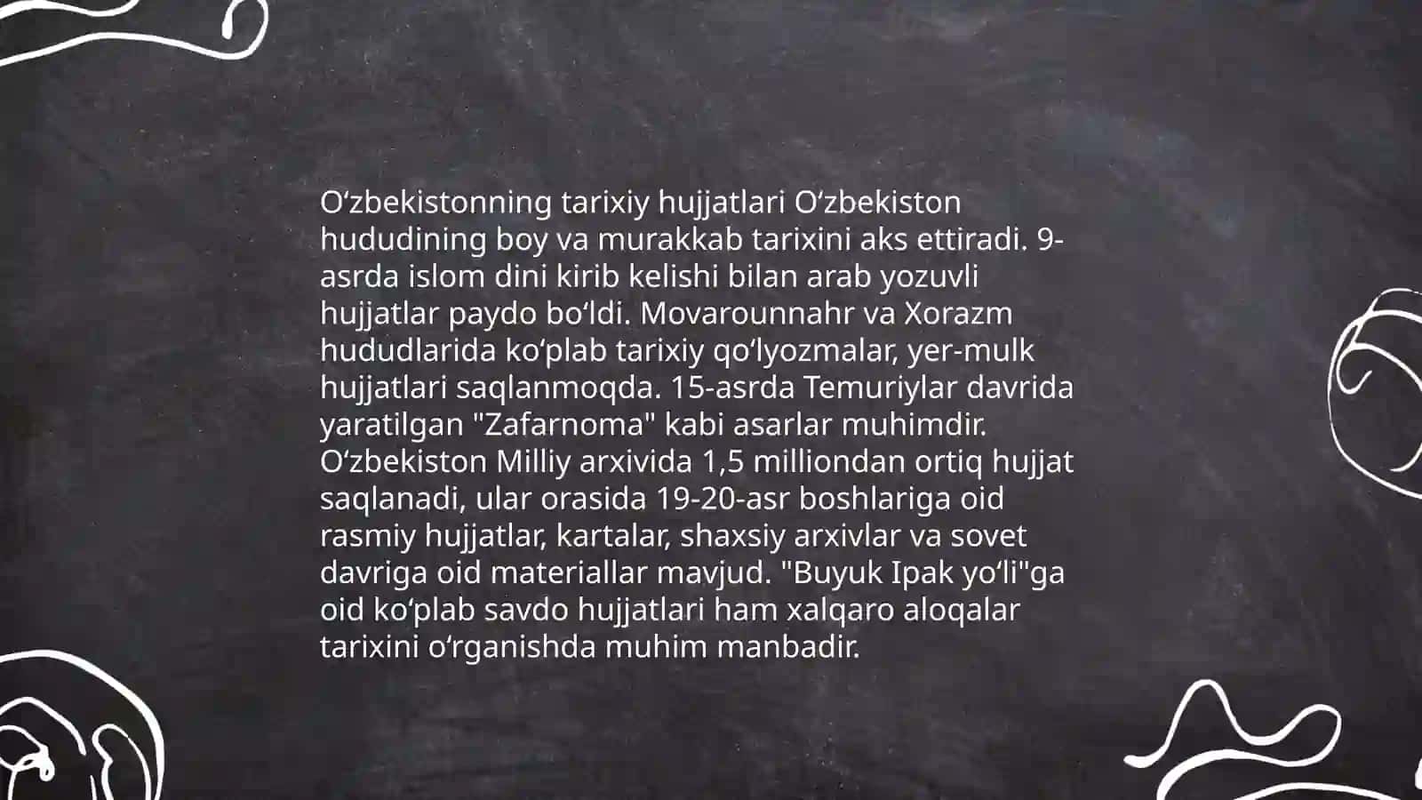 O'rta osiyo davlatlari arxiv fondlarining O'zbekiston tarixini yoritishdagi o'rni 4