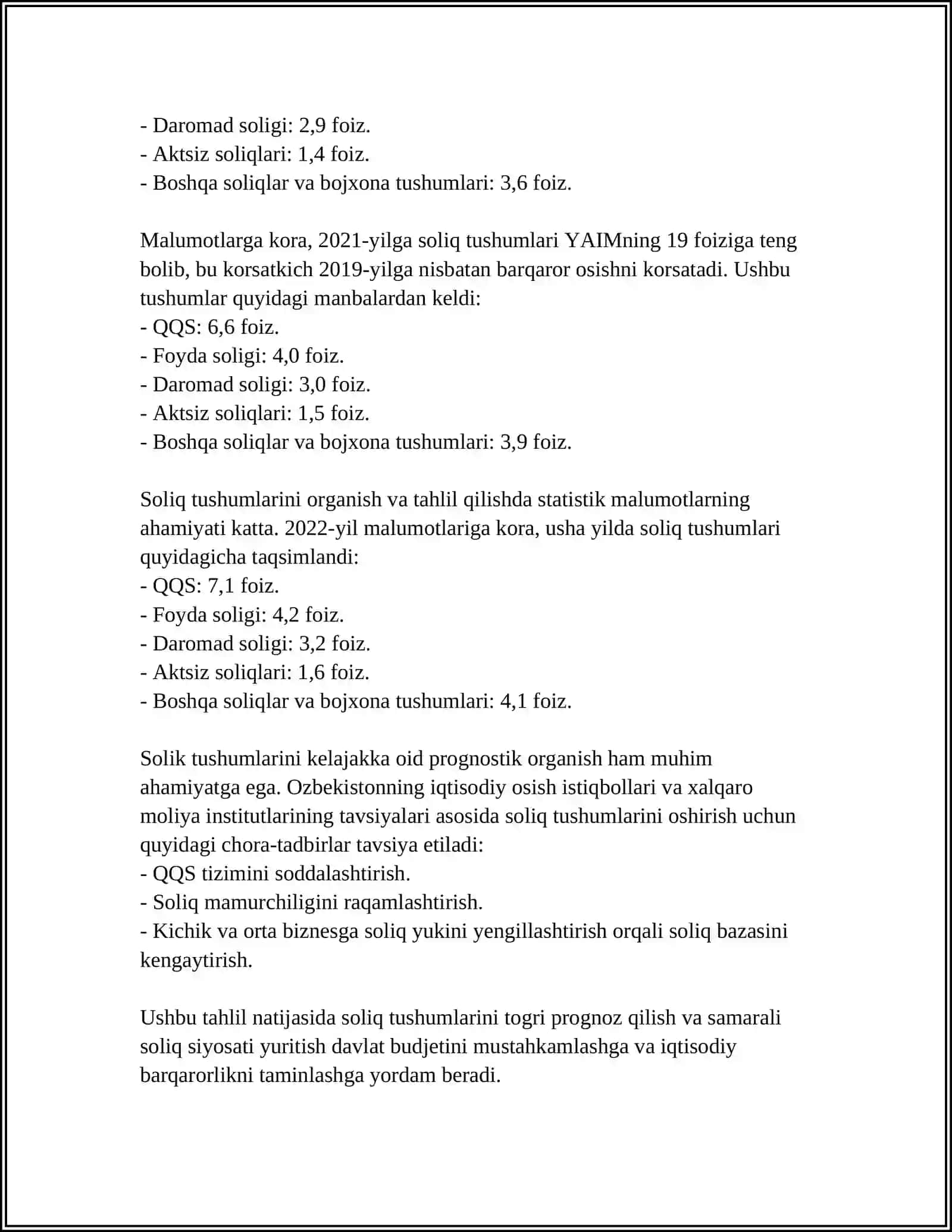 SOLIQ TUSHUMLARI PROGNOZI 4