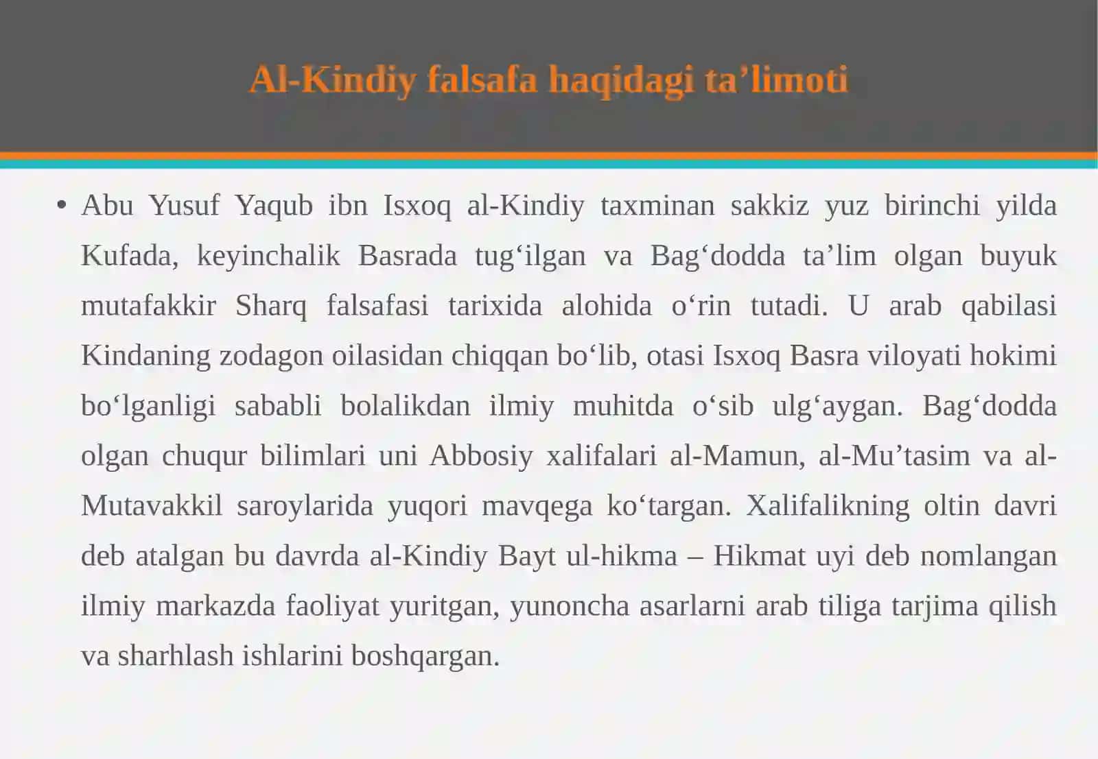 Sharq mutafakkirlarining falsafaga bergan ta’riflari 4