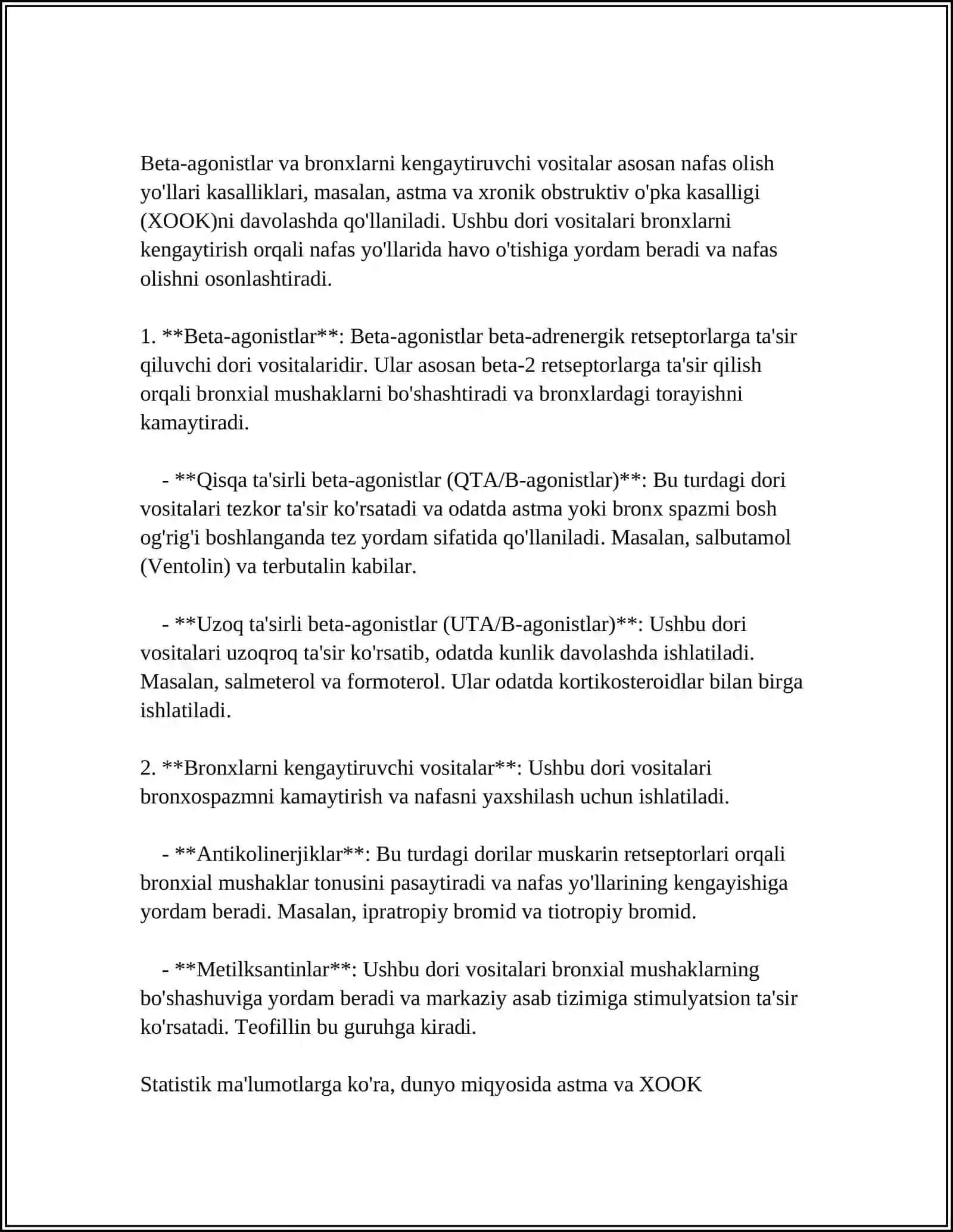 NAFAS OLISH A’ZOLARINING FUNKSIYASIGA TA’SIR QILADIGAN VOSITALAR TURLARI 4