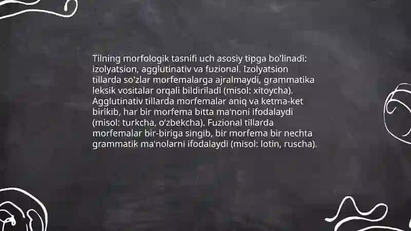 Tilning genetik va morfologik tasnifi 4