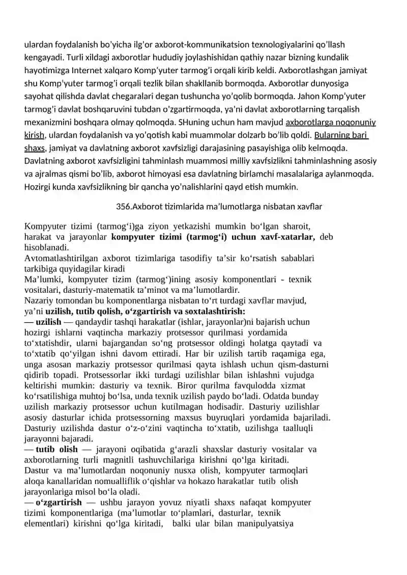 Axborot xavfsizligini asosiy tushunchalari 4