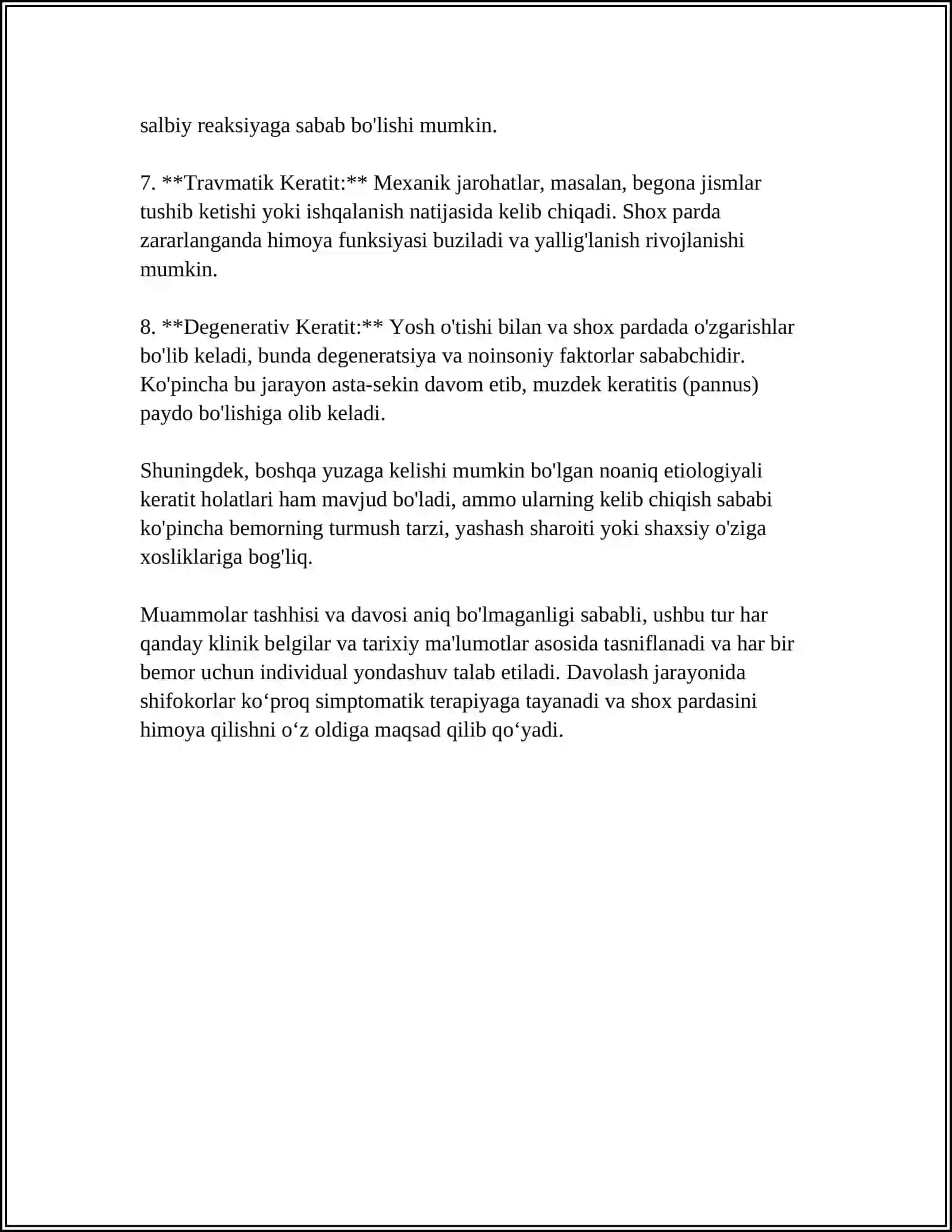 NOANIQ ETIOLOGIYALI KERATIDLAR 4