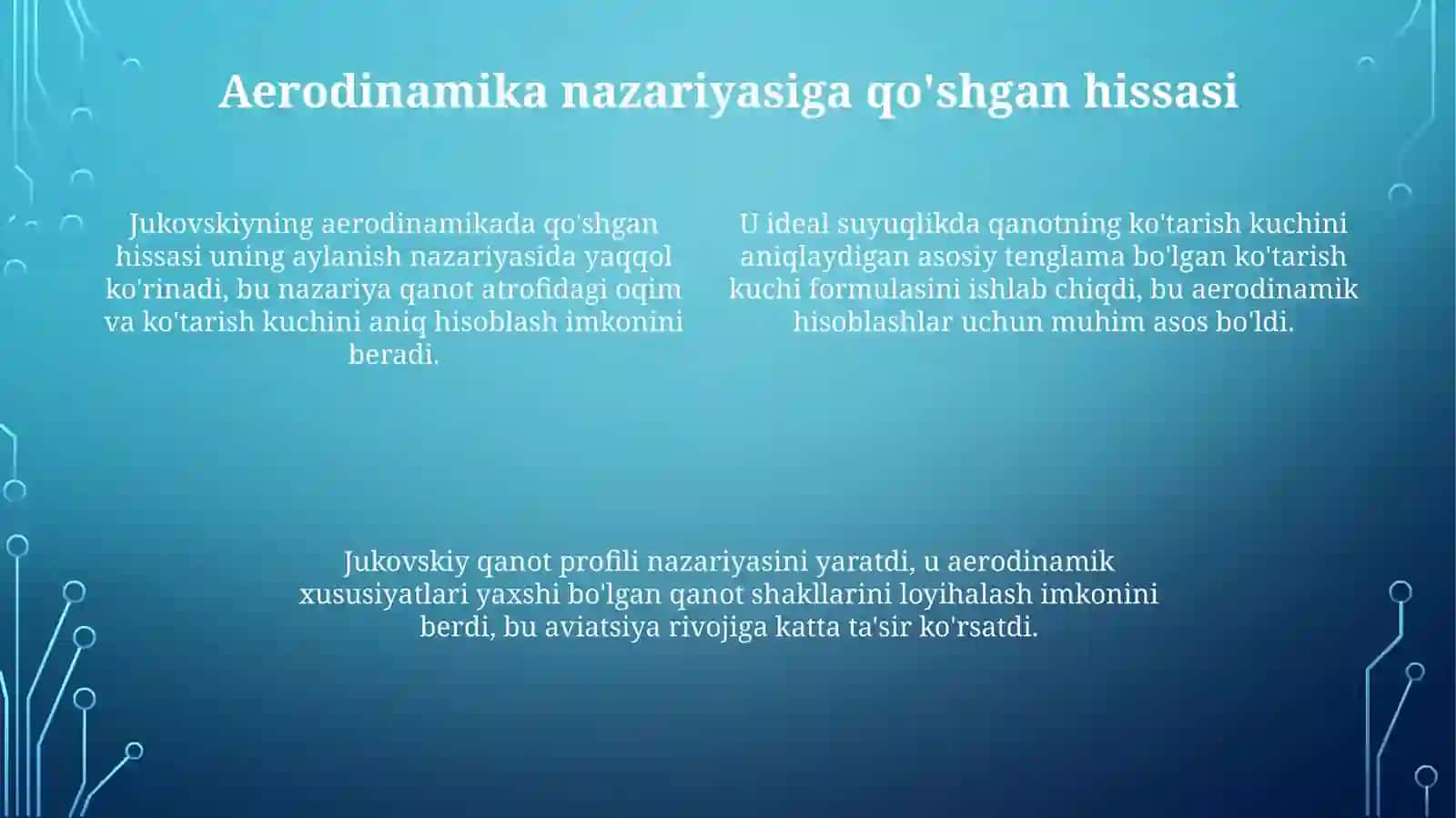 Jukovskiyning qilgan ishlari 4