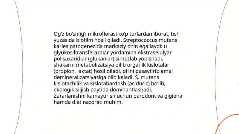 Karies sabablari (ekzogen va endogen omillar) 4