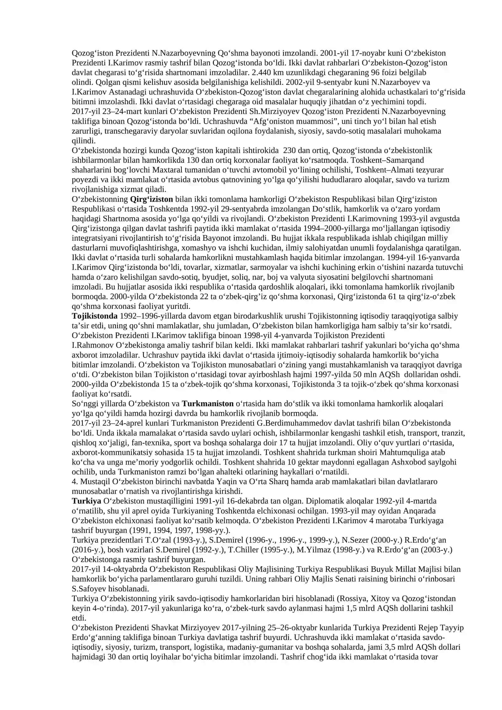 10-mavzu: Oʻzbekiston va jahon hamjamiyati 4