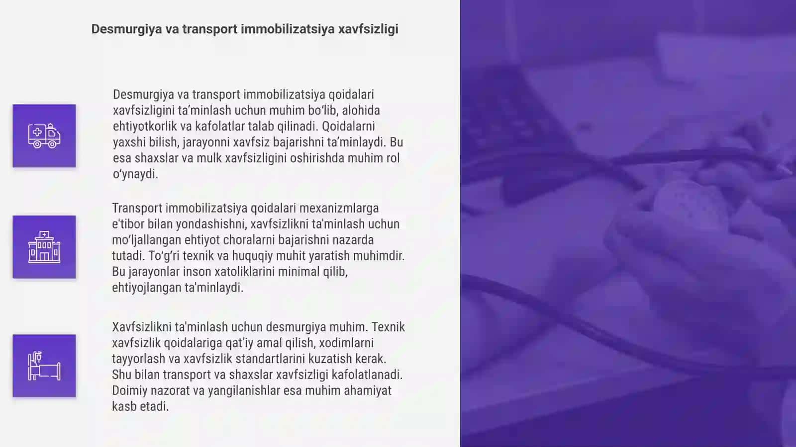 Desmurgiya va transport immobilizatsiya qoidalari 4