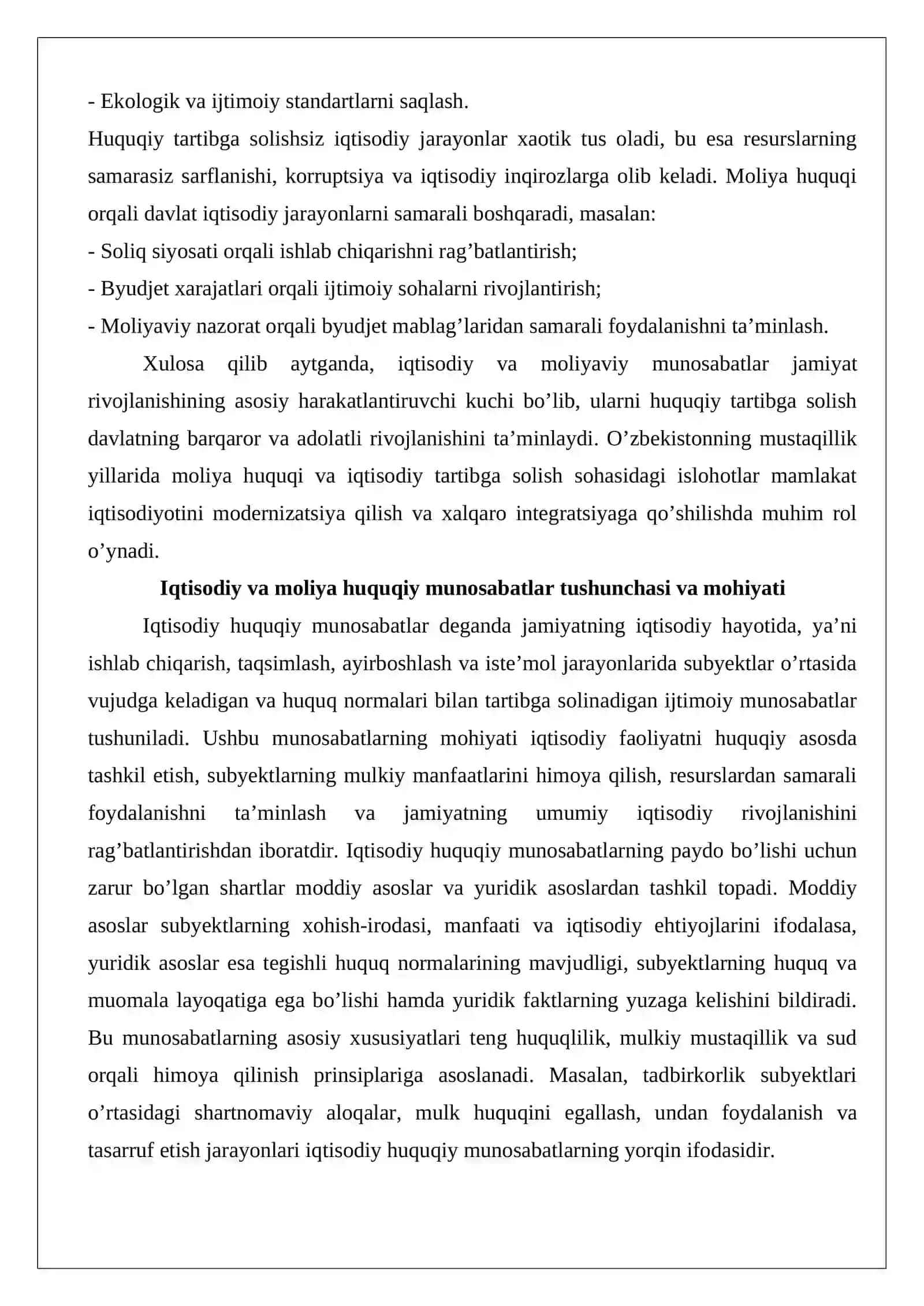 Iqtisodiy va moliya huquqiy munosabatlarning tarkibi 4