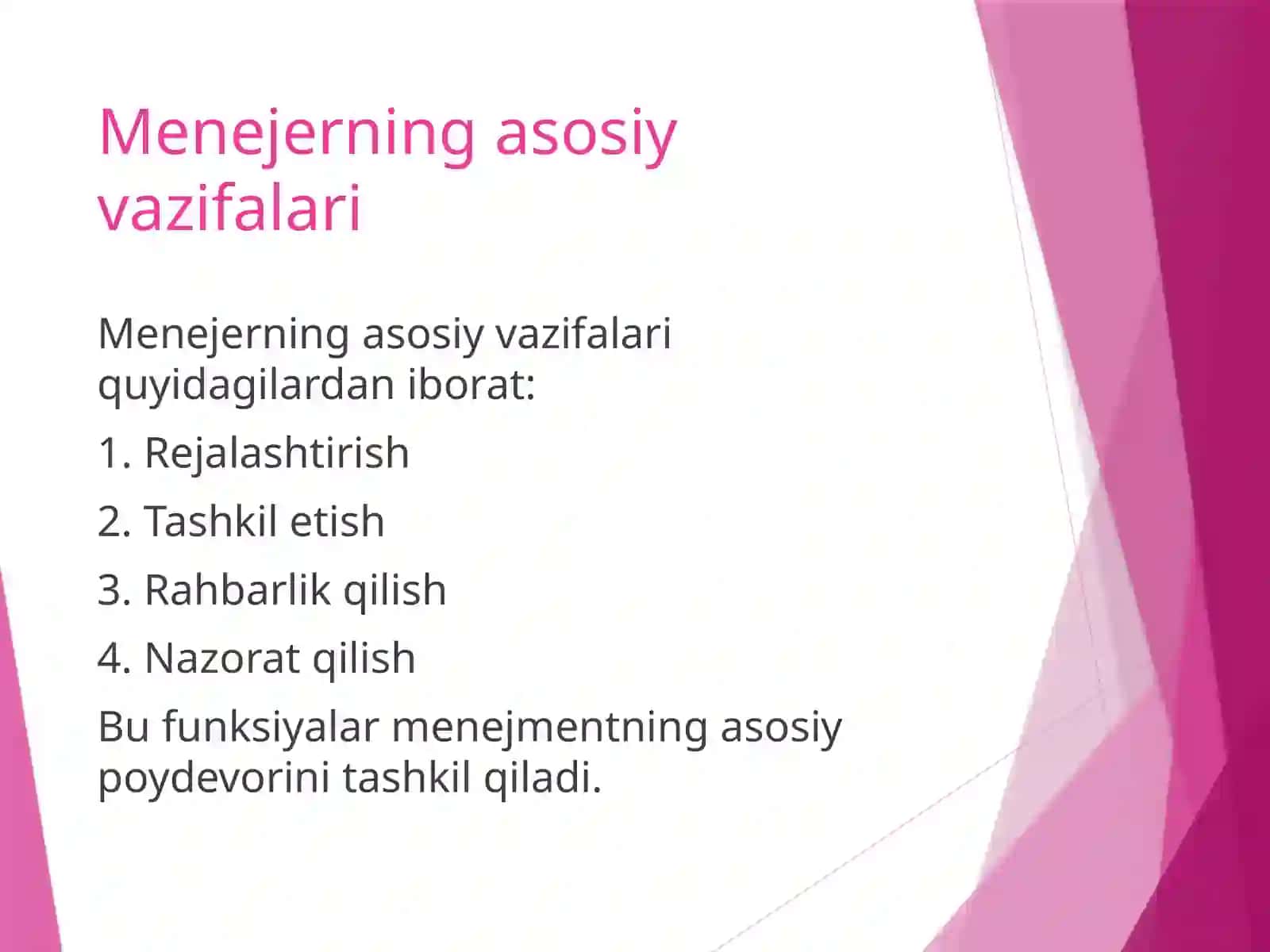Menejer faoliyatini tashkil qilish 4