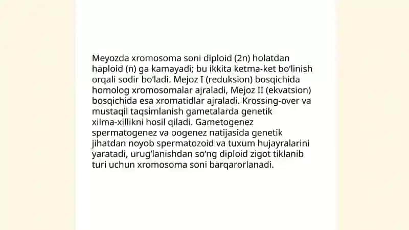 Meyozning biologik ahamiyati 4