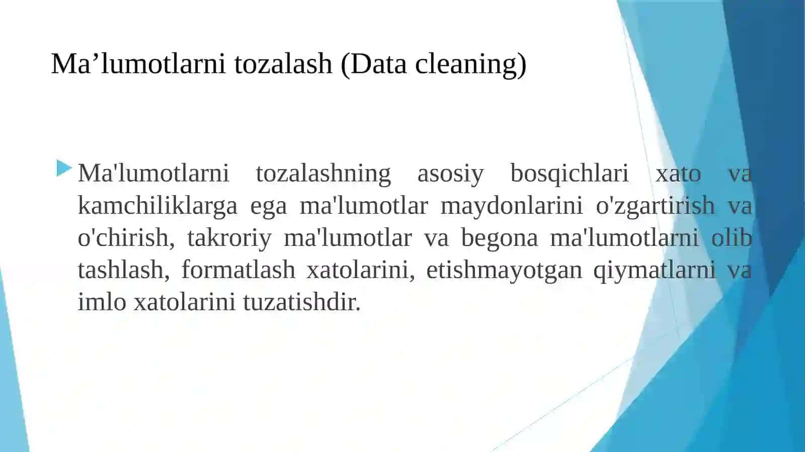 Ma'lumotlarni tozalash (Data cleaning) 4