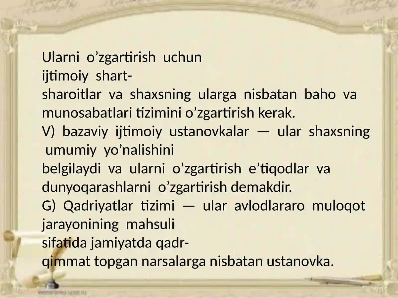 Shaxsning ijtimoiy ustanofkalari 4