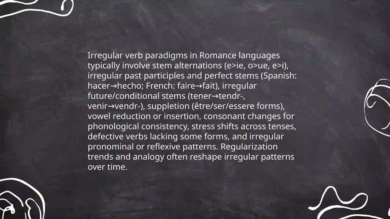 Verb conjugation in romance languages 4