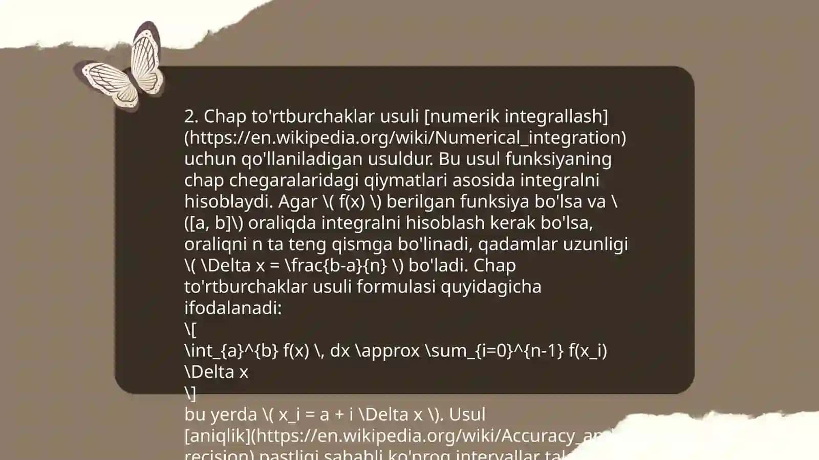 Ikki karrali integrallarni taqribiy hisoblash 4